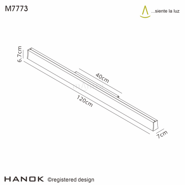 Mantra Hanok Slim LED Linear Wall Light Black Large - 4000K