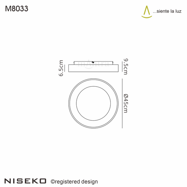 Mantra Niseko Wood Small Round Flush LED Ceiling Light - 3000K