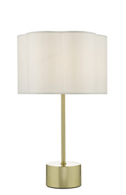 Dar Liliya LIL4241 Table Lamp In Satin Brass Finish Complete With Satin Ivory Shade