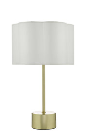 Dar Liliya LIL4241 Table Lamp In Satin Brass Finish Complete With Satin Ivory Shade