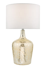 Dar Lolek LOL4232 Table Lamp In Silver Glass Finish Complete With Ivory Shade