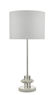 Dar Lydian LYD4250 Table Lamp Crystal & Marble Finish Complete With White Shade