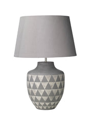 Dar Mulan MUL4239 Ceramic Table Lamp In Grey & White Finish Base Only