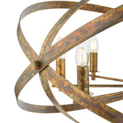 Dar Nitya 8 Light Industrial Orb Pendant Mottled Copper