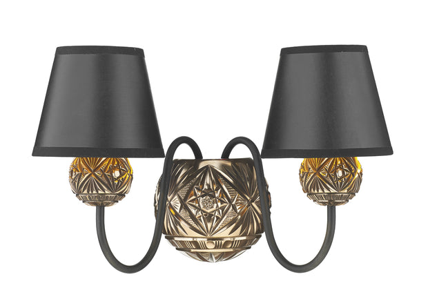 David Hunt Novella NOV0963 Facetted Bronze Double Wall Light - Fitting Only