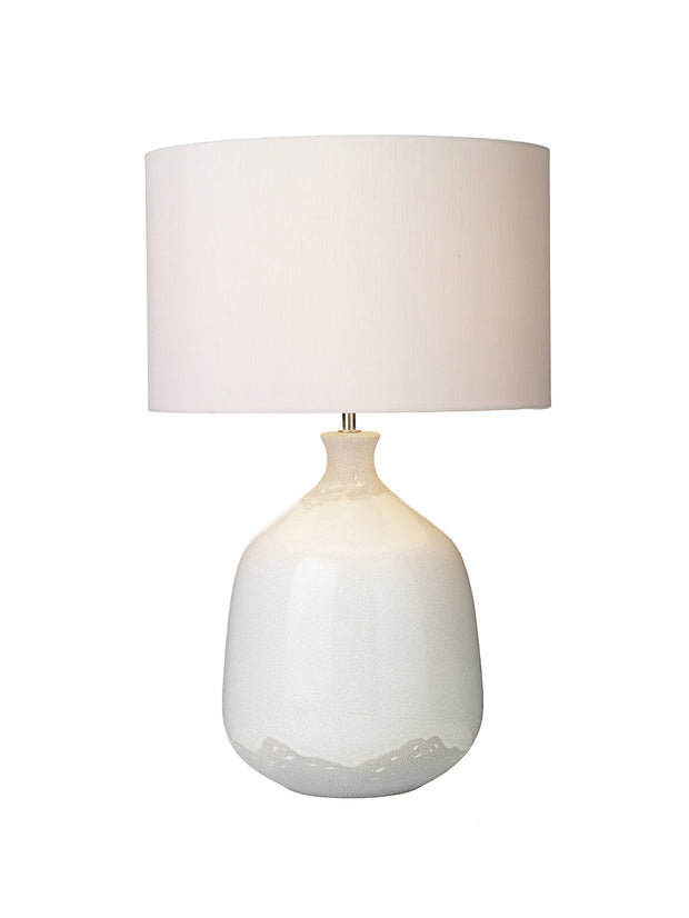 Dar Nushrah NUS422 Ceramic Table Lamp In Gloss White Finish Base Only