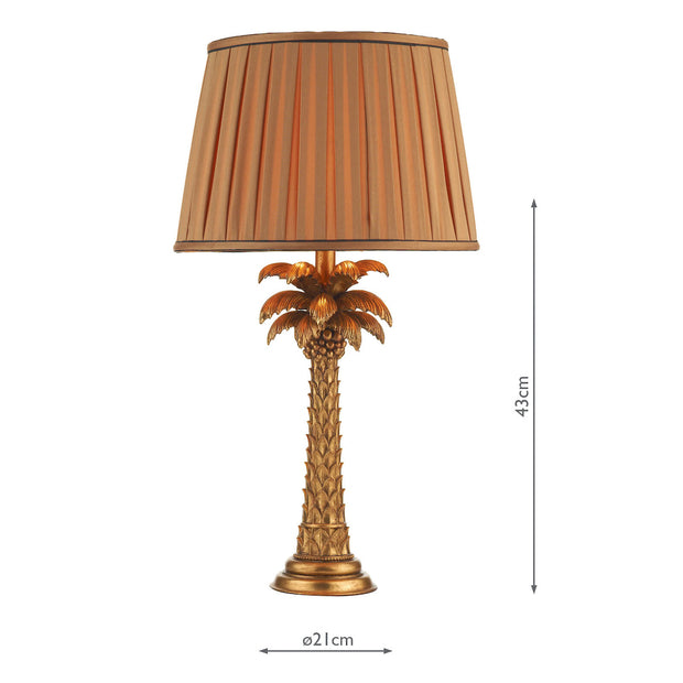 Dar Palm Gold Finish Table Lamp - Base Only
