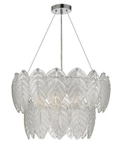 Dar Phillipa PHI0308 3 Light Pendant In Polished Chrome Finish With Clear Glass