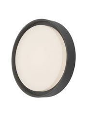 Dar Ralph RAL5039 Exterior Large Round Flush Ceiling/Wall Light In Anthracite With White Plastic Diffuser - IP65