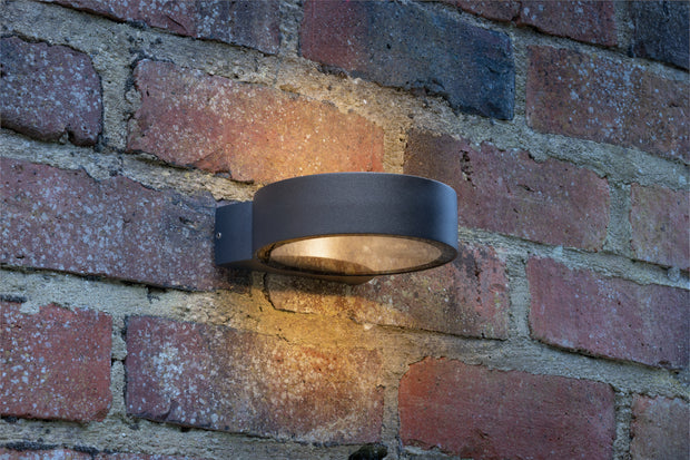 Dar Reon REO3239 Exterior Single LED Circle Wall Light In Anthracite Finish - IP65