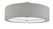 Dar Santino SAN5339 3 Light Semi Flush Ceiling Light In Satin Chrome Finish Complete With Grey Shade