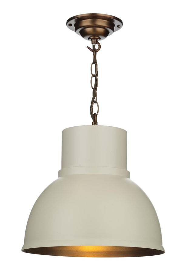 David Hunt Shoreditch Cotswold Cream Single Pendant Complete With Antique Brass Inner - SH0199-04-16-C02
