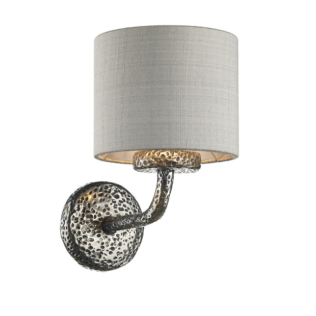 David Hunt Sloane SLO0767 Pewter Single Wall Light Complete With Bespoke Shade - (Specify Colour)