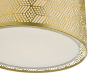 Dar Tino TIN6535 Easy Fit Pendant Shade In Matt Gold Metal Finish With Fabric Ivory Inner Shade