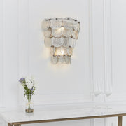 Thorlight Astrid Antique Silver Finish 2 Light Wall Light Complete With Mercury Glass Ornate Suspended Discs