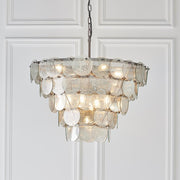 Thorlight Astrid Antique Silver Finish 9 Light Pendant Complete With Mercury Glass Ornate Suspended Discs