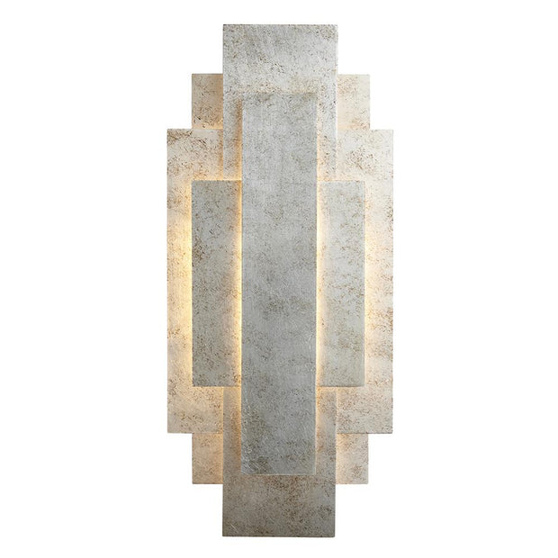 Thorlight Corbin Antique Silver Leaf Panel Wall Light
