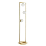 Thorlight Journi Brushed Gold Finish 3 Light Floor Lamp Complete With Opal Glass Globes