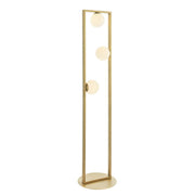 Thorlight Journi Brushed Gold Finish 3 Light Floor Lamp Complete With Opal Glass Globes