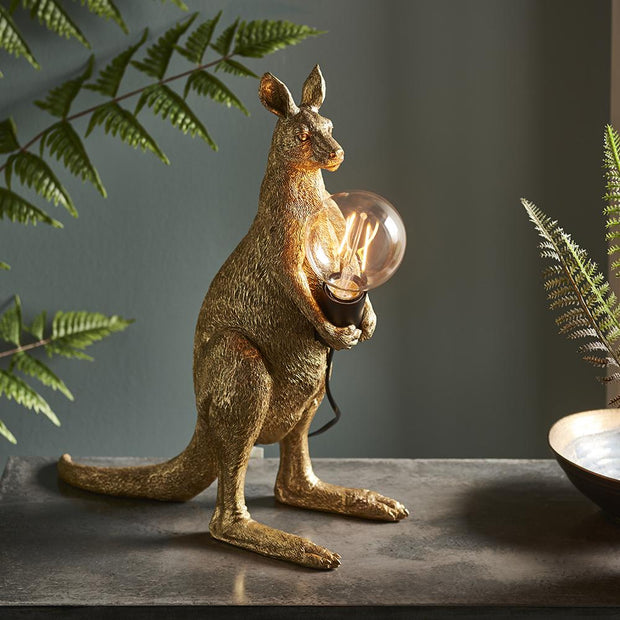 Kiana Vintage Gold Kangaroo Table Lamp
