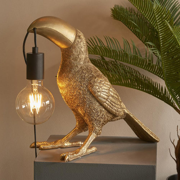 Thorlight Kiana Vintage Gold Toucan Table Lamp