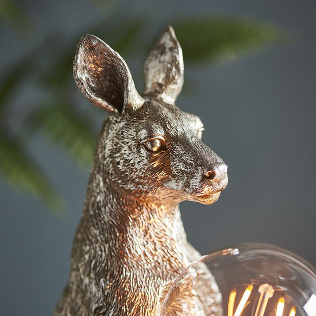 Thorlight Kiana Vintage Silver Kangaroo Table Lamp