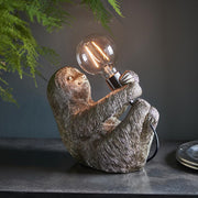 Vintage silver Sloth table lamp