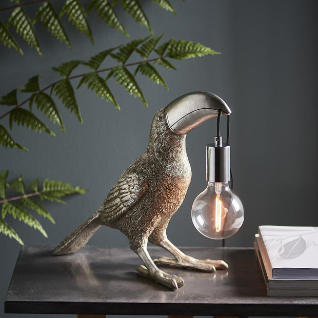 Thorlight Kiana Vintage Silver Toucan Table Lamp