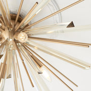 Thorlight Lila Antique Brass Finish 4 Light Flush Ceiling Light Complete With Champagne Glass Shards