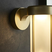 Thorlight Vada Brushed Gold Finish LED Exterior Wall Light Complete With Frosted Glass - IP44, 2700K