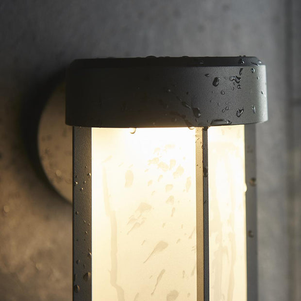 Thorlight Vada Matt Black Finish LED Exterior Wall Light Complete With Frosted Glass - IP44, 2700K