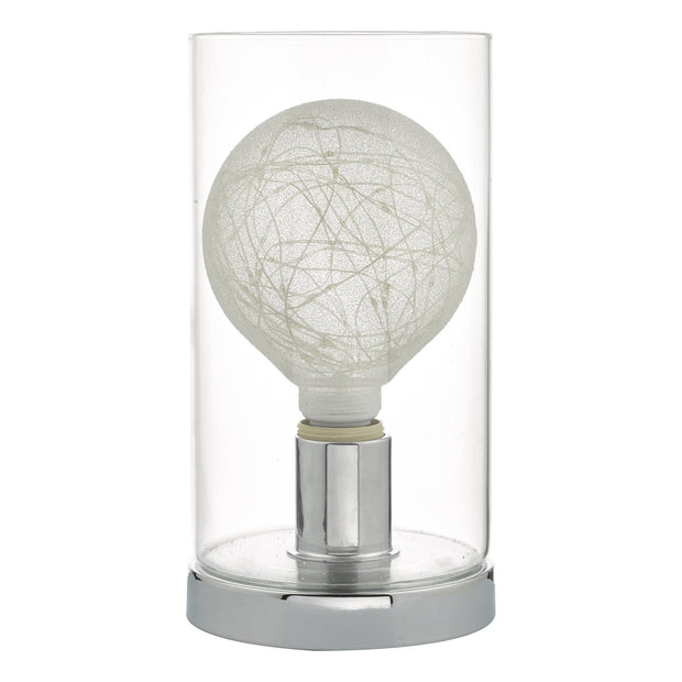 Dar Vatiki VAT4150 Polished Chrome & Clear Glass Table Lamp