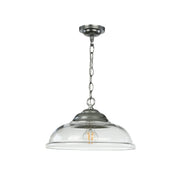 David Hunt Webster 1 Light Pendant Clear Glass With Chrome