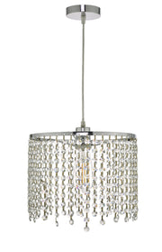 Dar Yiannis YIA6508 Easy Fit Shade In Polished Chrome Finish With Clear Crystal Beads