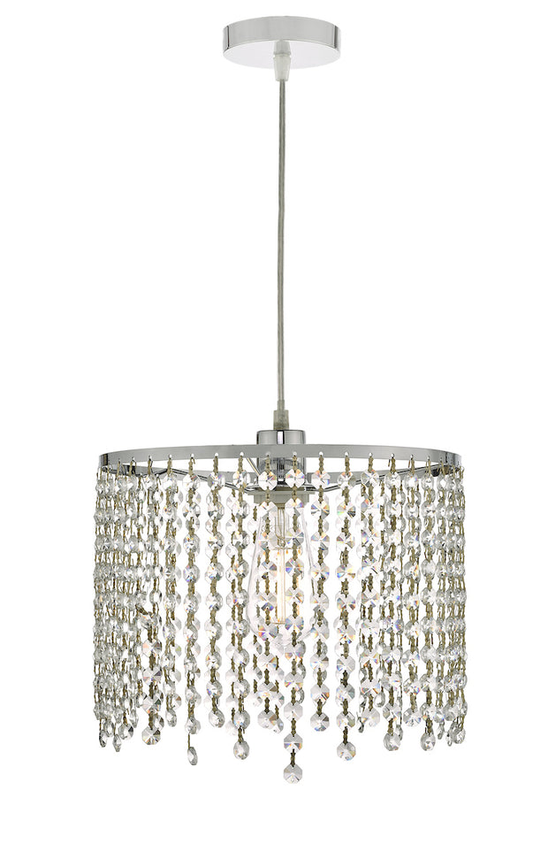 Dar Yiannis YIA6508 Easy Fit Shade In Polished Chrome Finish With Clear Crystal Beads