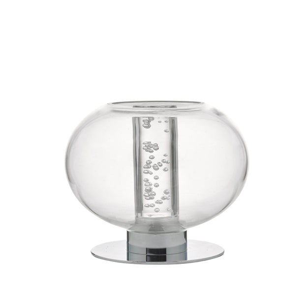 Dar Yomara YOM4150 LED Table Lamp In Polished Chrome & Glass Finish With Acrylic Bubble Effect Centre