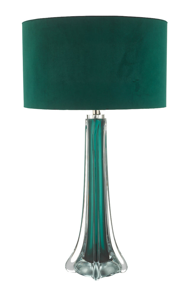 Dar Yoshi YOS4224 Table Lamp In Green & Clear Glass Finish Base Only