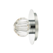 Dar Zondra ZON0750 LED Wall Light In Polished Chrome Finish With Clear Ribbed Glass Shade - IP44