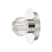 Dar Zondra ZON0750 LED Wall Light In Polished Chrome Finish With Clear Ribbed Glass Shade - IP44