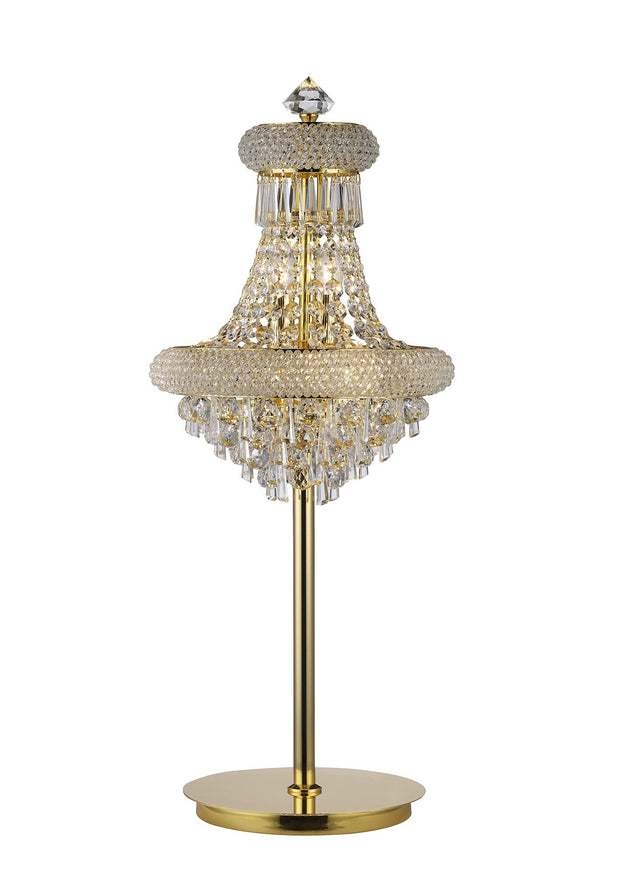 Diyas Alexandra IL32103 French Gold 5 Light Crystal Table Lamp