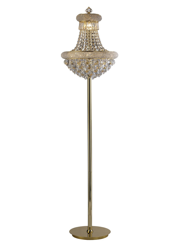 Diyas Alexandra IL32104 French Gold 8 Light Crystal Floor Lamp