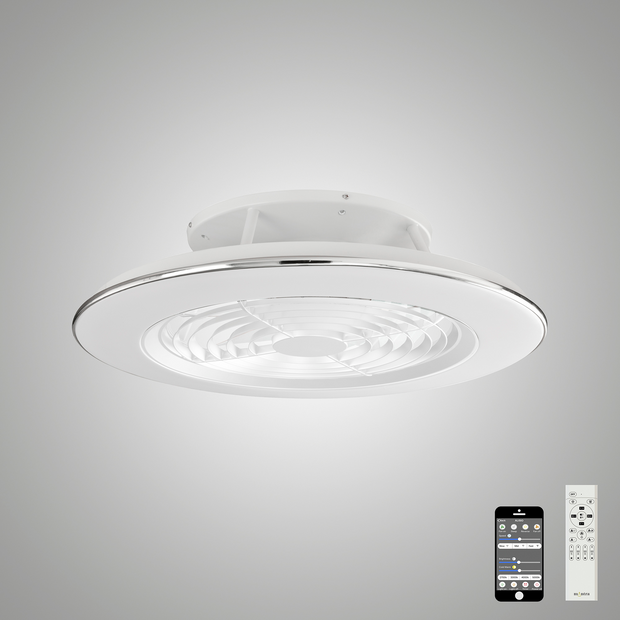 Modern White Led Ceiling Fan With Led Technology. Mantra Alisio M6705