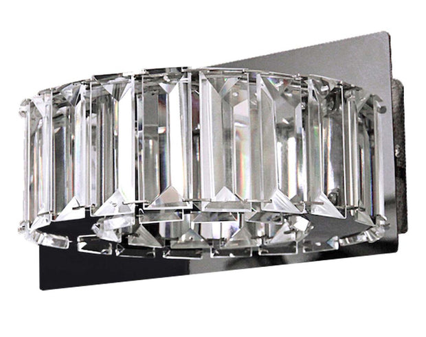 Amelia Polished Chrome Led Crystal Wall Light - 3000K