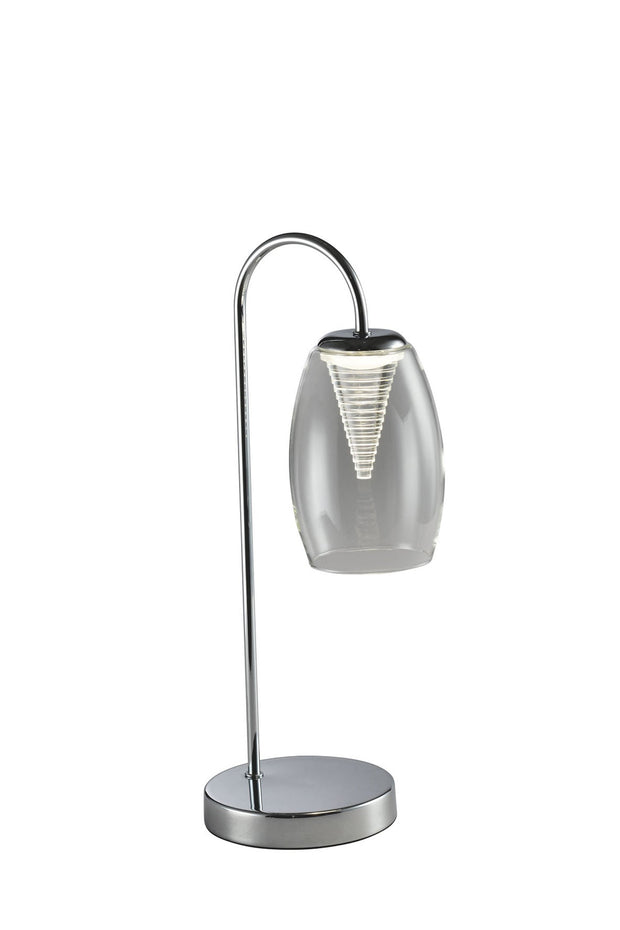Aria Polished Chrome Led Table Lamp With Clear Glass -  4000K