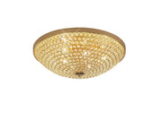 Diyas Ava IL30757 French Gold 6 Light Flush Crystal Ceiling Light