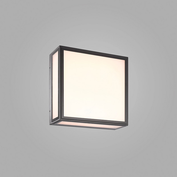 Mantra Bachelor Square LED Exterior Wall Light Dark Grey - 3000K, IP65
