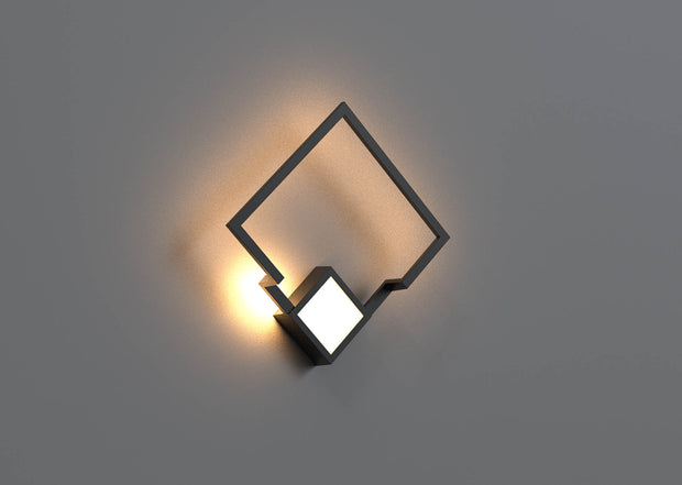 Mantra Boutique LED Small Square Wall Light Black - 3000K