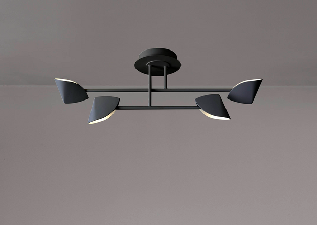 Mantra Capuccina Small LED 4 Light Semi-Flush Ceiling Light Black - 3000K