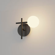 Mantra Cellar 1 Light Wall Lamp Black With Opal Glass Globe