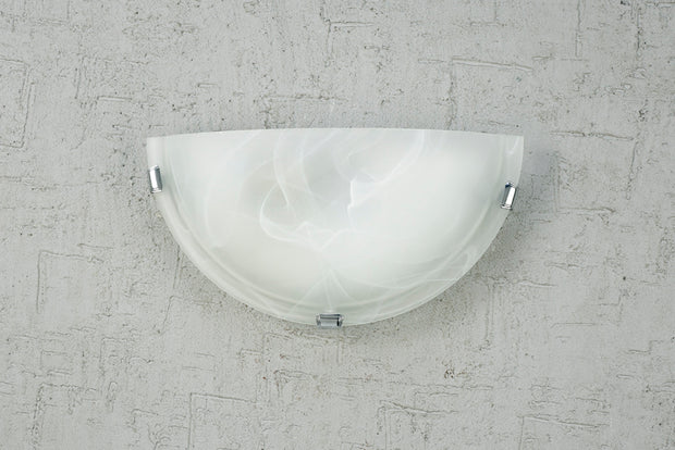 Deco Chester D0388 Polished Chrome 1 Light Wall Light With Frosted Alabaster Glass